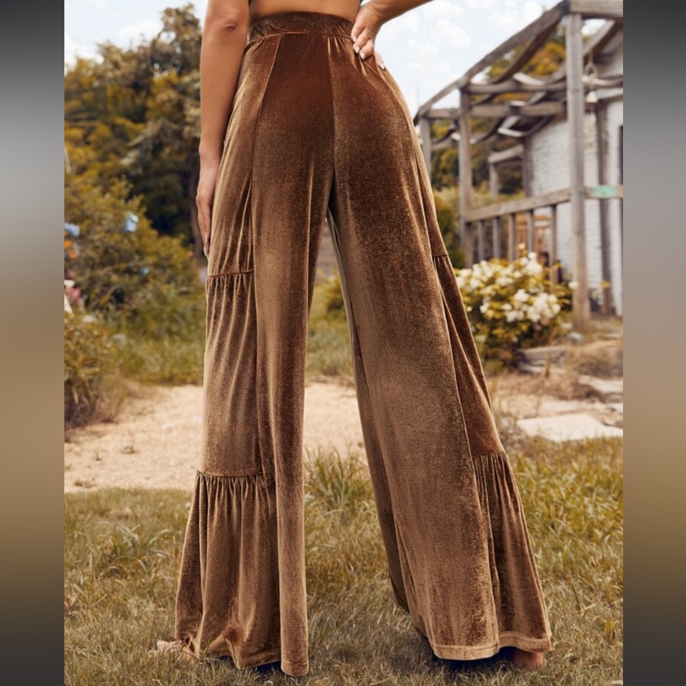 Luxe Velvet Wide Leg Palazzo Pants - Picture 6 of 8